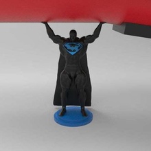 superman holding rocket batman vs people 3d print model - Mito3D
