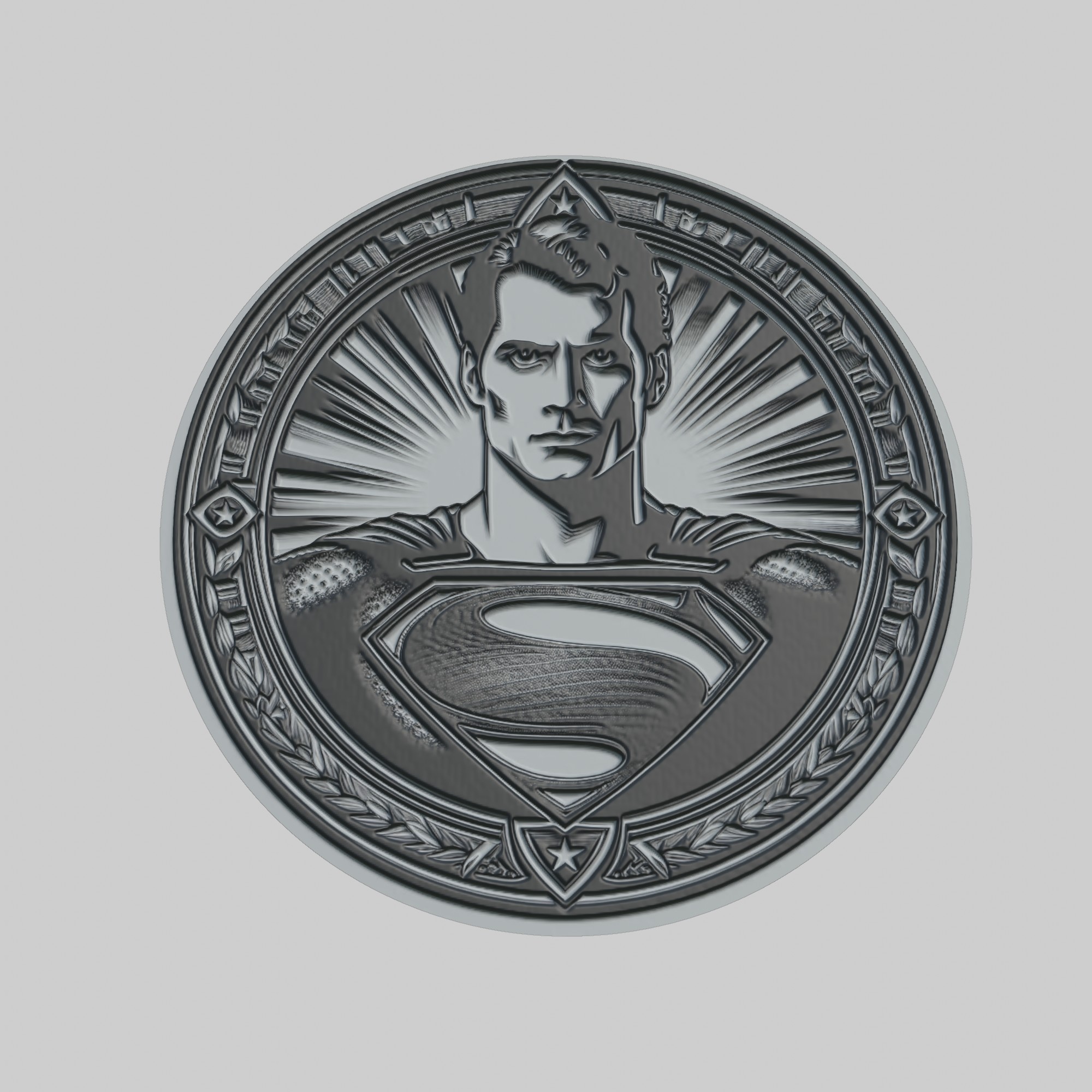 superman iii médaillon cnc 3d imprimante obj stl art super héros merveille dc homme fer thor captanamérique pendentif vengeurs araignée 3D print model - Mito3D