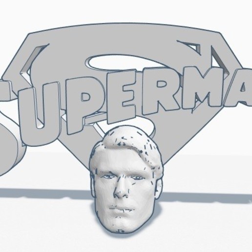 logo de superman busto juego art el la placa 3D print model - Mito3D