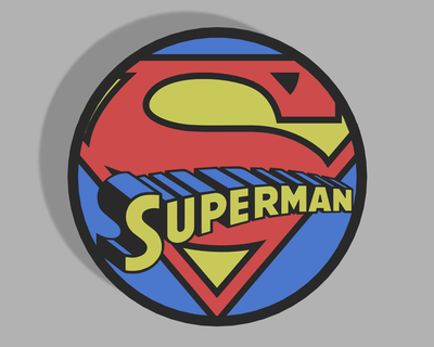 superman logo coaster 3d print model - Mito3D