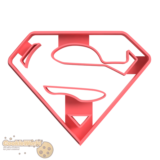 superhombre logo Galleta cortador sello 3D print model - Mito3D