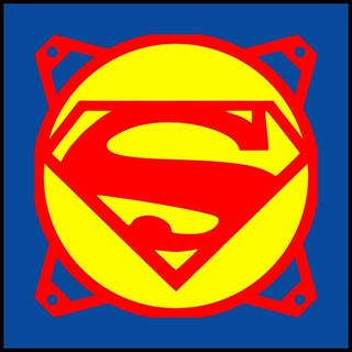 superman logo dc comics - fan cover 120 mm pc grill 120mm 3d print model - Mito3D
