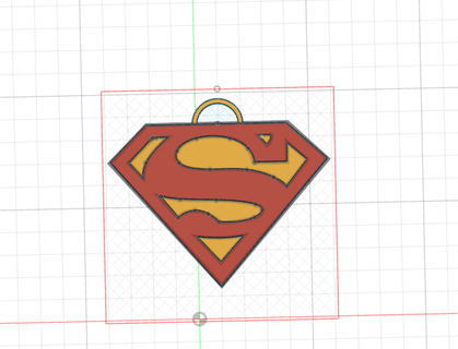 Superman logo porte clés art llavero 3d print model - Mito3D