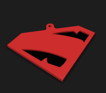 superman logo keychain 3d print model - Mito3D