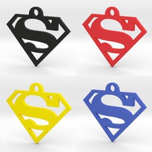 superman logo pendant keychain jewelry symbol superhero necklace accessories jewelries characters 3d print model - Mito3D