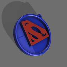 superman medalha chaveiro chaveiros 3d print model - Mito3D
