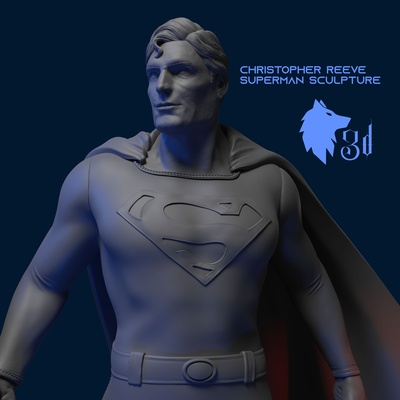 übermensch film 1978 christofher reeve kunst skulptur dc comics 3d drucken stl henry kaville 3d print model - Mito3D