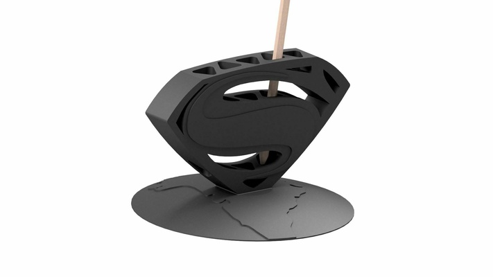 superman stylo titulaire soutien héros bureau crayon logo dc 3d print model - Mito3D