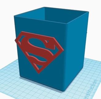 superman pen jar pens pot superhero hero comics film woman man children heroes 3d print model - Mito3D