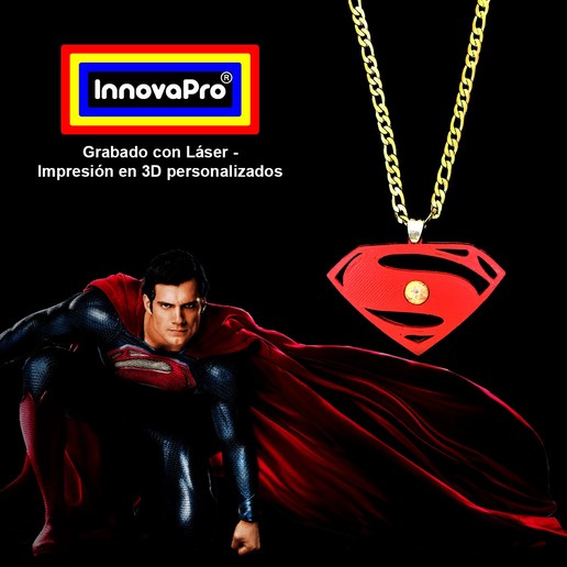 superman ciondolo 2x1 gioielli il logo eroe keychain anello per chiavi la collana super uomo dc fumetti marvel opale 3D print model - Mito3D