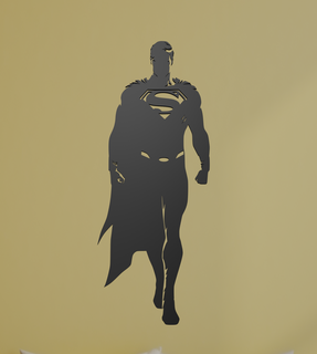 superhombre pared Arte láser corte mural obra arte superhéroe dc historietas Clark Kent kal hombre acero criptón justicia acción héroe heroico 2d diseño 3d print model - Mito3D