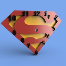 superman wall clock various luifer 3d print model - Mito3D