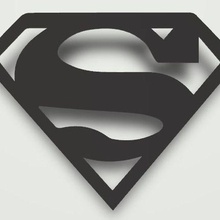 superman wallart logo 3d print model - Mito3D