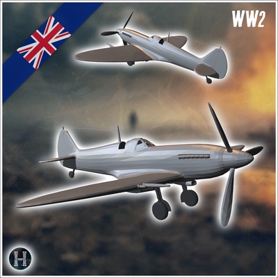 supermarché cracheur feu mk 1a combattant avion 13 uk uni ww2 royaume britanique angleterre armée occidental normandie jeu paysage véhicule transporteur transport miniatures wargaming terrain machine figurine mini bretagne seconde monde guerre flammes commander génial alliés londres brit 3d print model - Mito3D