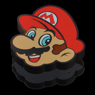 supermario viso guidato luce casa super Mario lampade logo Giochi 3d print model - Mito3D