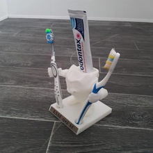 supertooth acaba de hacer casa los cepillos dientes la pasta pie dibujos animados juguete cuarto baño carácter popovichev fuerza 3d print model - Mito3D