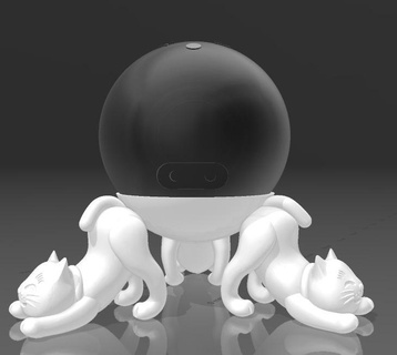 suporte alexa eco punto 4a 5a gera 3 gatti pop 4 5 mostrare Mela amazon pirata re gatto cranio 3d print model - Mito3D