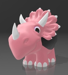 suporte alexa eco 4a 5a Gera bebê triceratops gadget pop 4 5 mostrar 3 maçã dinossauro t rex 3d print model - Mito3D