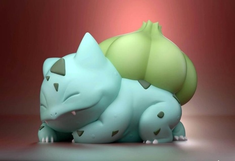 suporte alexa eco 4a 5a Gera bulbasauro dormindo pop 4 5 mostrar 3 maçã Pokémon Pikachu 3d print model - Mito3D