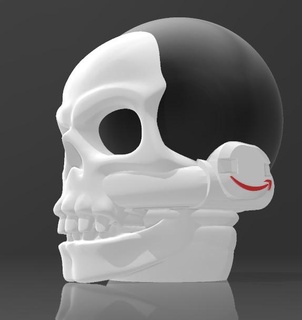suporte alexa eco 4a 5a Gera caveira cibernético pop 4 5 mostrar 3 maçã Amazonas pirata crânio robô 3d print model - Mito3D
