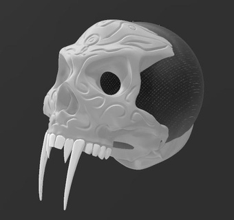 suporte alexa eco 4a 5a Gera caveira dentes sabre gadget pop 4 5 mostrar 3 maçã crânio Pokémon anime Horror natal terror 3d print model - Mito3D