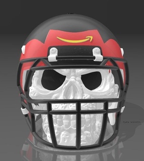 suporte alexa eco punto 4a 5a gera nfl cranio 4 5 mostrare 3 Mela pop pirata futebol Americano 3d print model - Mito3D