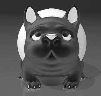 suporte alexa eco punto 4a 5a gera perrito buldog franco popular 4 5 espectáculo 3 manzana mascota perro frances 3d print model - Mito3D