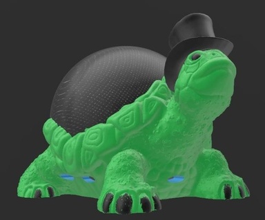 suporte alexa echo dot 4a e 5a gera tartaruga gentleman 3d print model - Mito3D