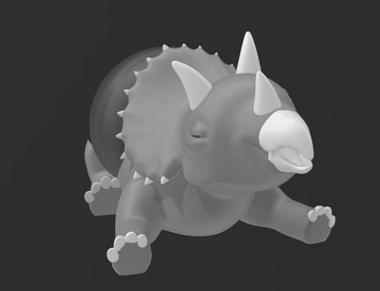 suporte alexa echo dot 4a e 5a gera triceratops lazy 3d print model - Mito3D