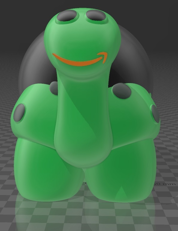 suporte alexa eco 4a 5a Gera tartaruga dinossauro sorriso Amazonas 4 5 mostrar 3 maçã t rex 3D print model - Mito3D