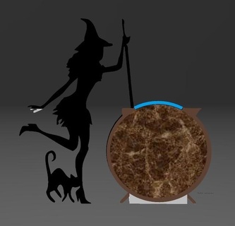 suporte alexa eco pop bruxa caldeir cara 4 5 mostrar 3 maçã helloween Estrela guerras 3d print model - Mito3D