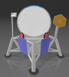 suporte alexa eco pop modulo lunare punto 4 5 mostrare 3 Mela base lua Apollo 3d print model - Mito3D