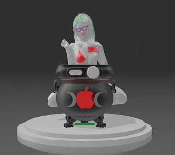 suporte doca estação maçã bruxa moderna carregador alexa eco mostrar darth Vader Estrela guerras bebê yoda menina feiticeira caldeir 3d print model - Mito3D