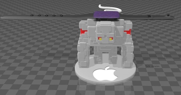 suporte doca estação maçã Redstone golem Minecraft carregador doca estação maçã maçã alexa eco eco eco mostrar darth Vader Estrela guerras yoda bebê yoda golem céu tv inteligente Minecraft 3d print model - Mito3D