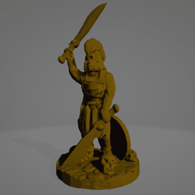 support-free amazon hoplite hero dual swords game 28mm dnd amazons female warrior femme bad ass women supportless 3d print model - Mito3D