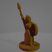 support free doncella escudo lanza 28mm 28mmscale Amazonas diosa miniatura vikingo guerrero juegos 3d print model - Mito3D