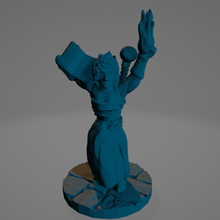 support free hechicera 28mm indefenso mago dnd miniatura rpg druida 3d print model - Mito3D