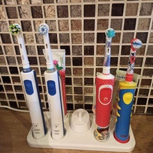 support 4 electric toothbrushes + charger toothpaste tubes toothbrush oral-b bathroom oral base 3d print model - Mito3D