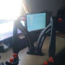 support arm dual monitors supports monitor arms 3d print model - Mito3D
