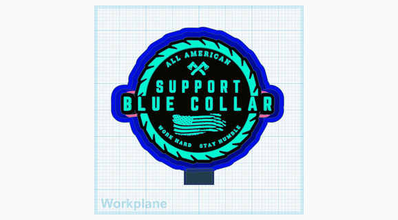 support blue collar Art work dollar freshie mold 3d print model - Mito3D