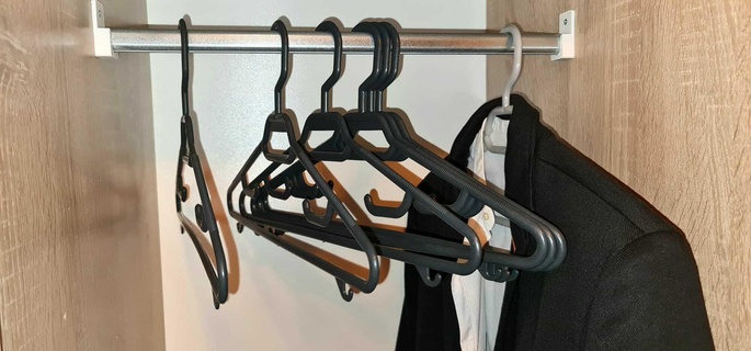 support clothes hanger rod wardrobe 3d print model - Mito3D