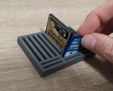 apoyo Flash compacto sd tarjetas memoria tarjeta soporte organizar cámara 3d print model - Mito3D
