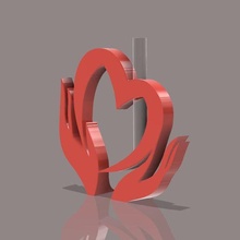 support flower heart hands art 3d print model - Mito3D