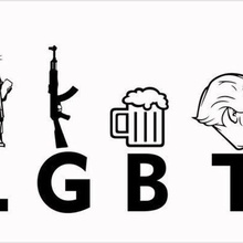 support lgbt pride month art signs logos trump titties liberty guns 3d print model - Mito3D