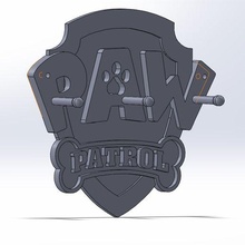 support pat patrol paw key practice decorative 3d print model - Mito3D