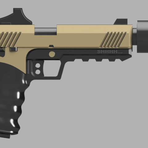 supprimée pistolet fortnite jeu réduits au silence arme à feu prop 3D print model - Mito3D