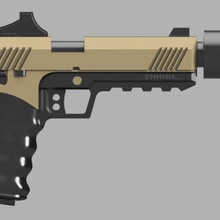 pistola silenciada fortnite jogo silenciados arma prop 3d print model - Mito3D