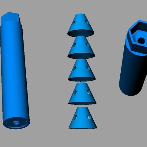 soppressore 22 hatsan flash fucile ad aria compressa vari 3D print model - Mito3D