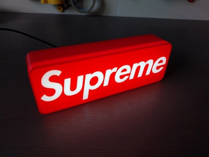 supreme logo light lightbox box led 3d print model - Mito3D