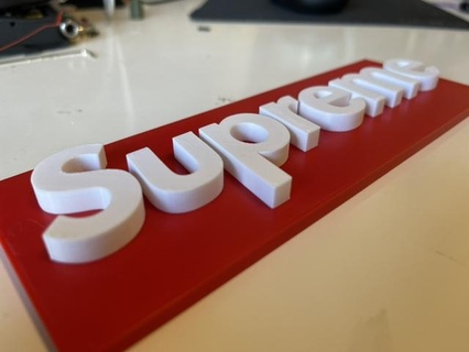supreme rised logo streetart drip nike 3d print model - Mito3D